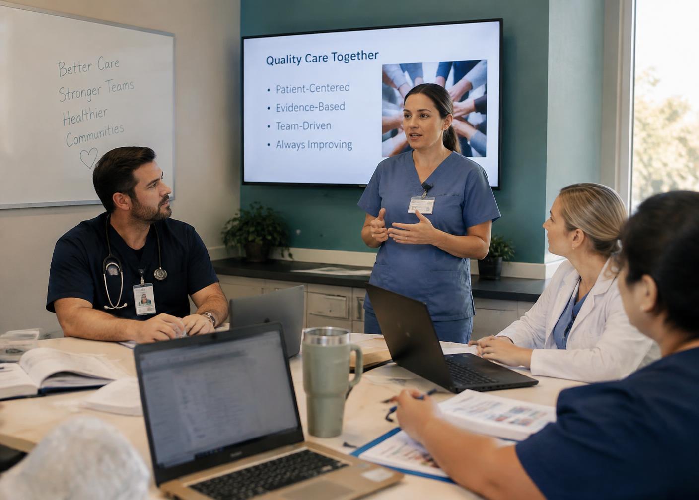 A clinical team in a workplace training session